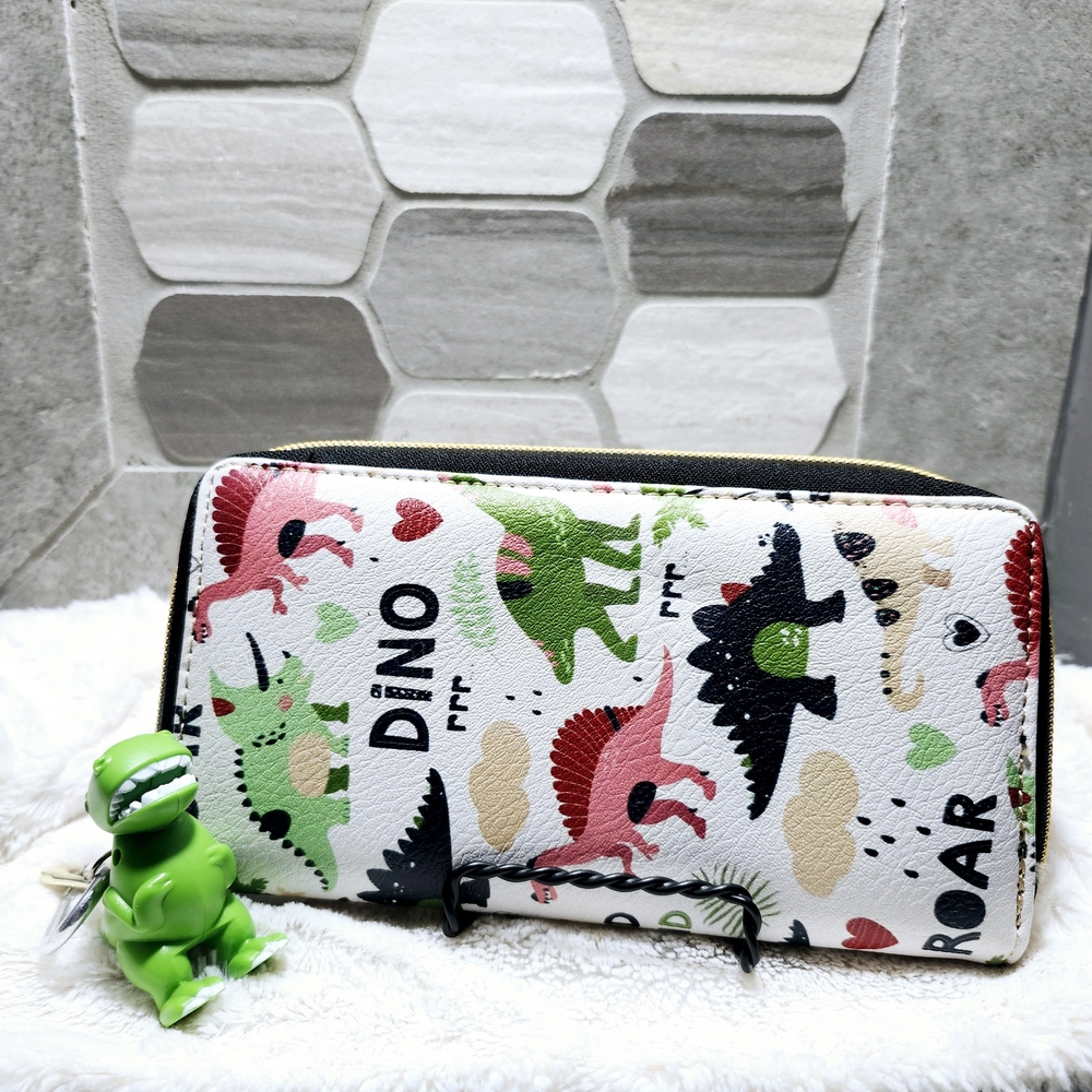 3/$25 - Dinosaur Print Zipper Wallet